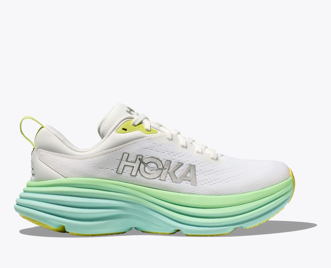 Hoka Womens Bondi 8- Blanc de Blanc/Sunlit Ocean (1127952-BDBSO