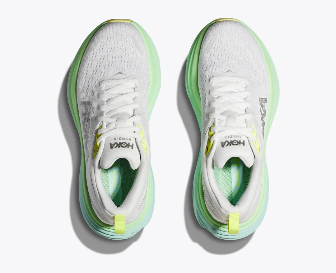 Hoka Womens Bondi 8- Blanc de Blanc/Sunlit Ocean (1127952-BDBSO