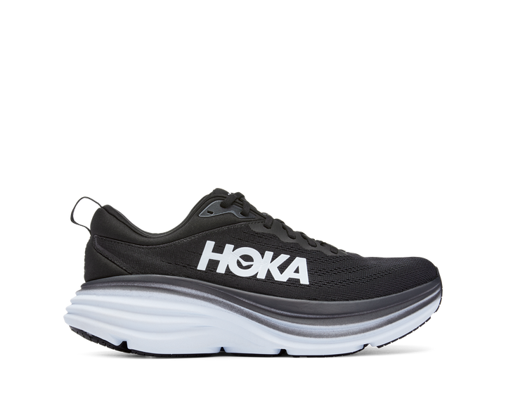 Hoka Bondi 8 Extra Wide para hombre, negro y blanco (1127955-BWHT) 