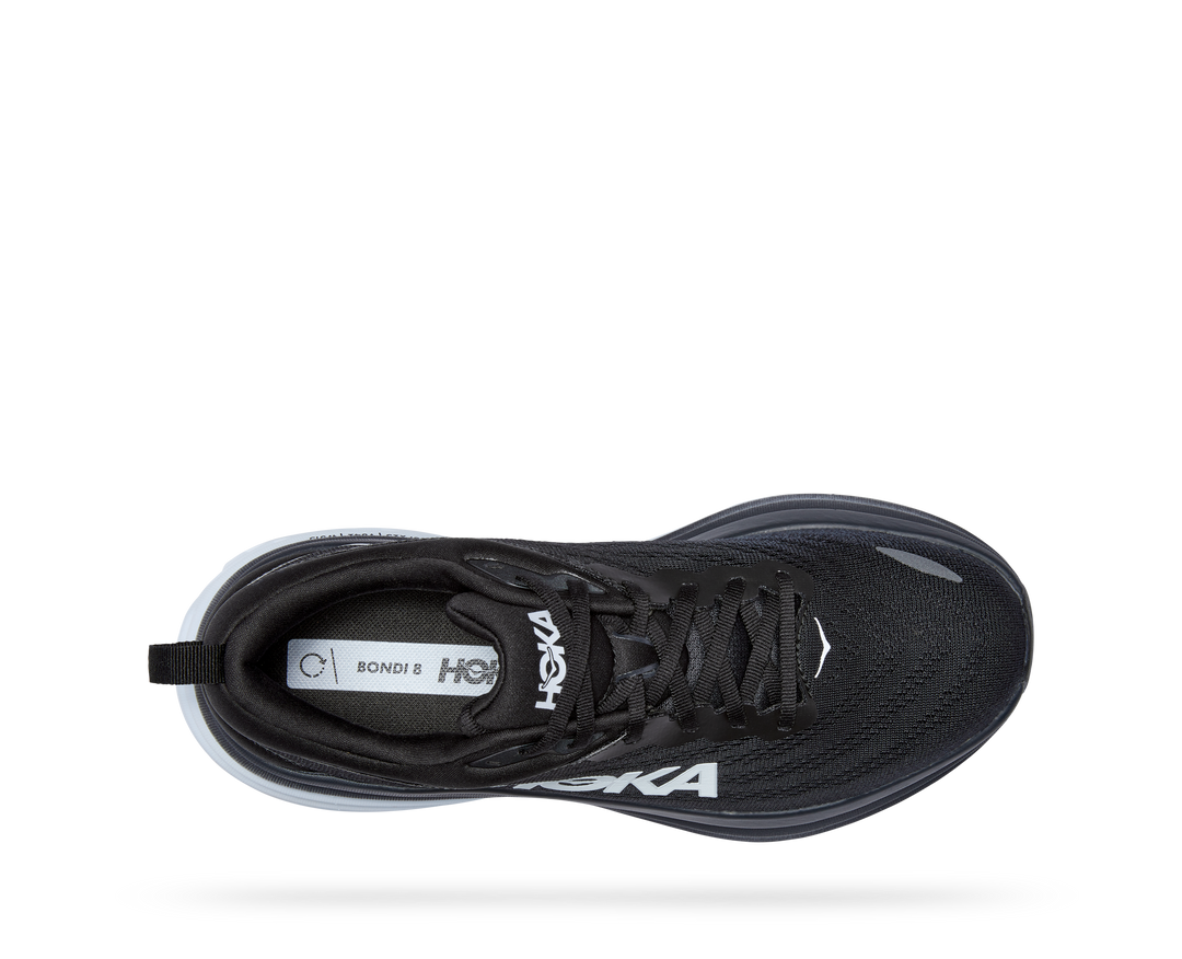 Hoka Mens Bondi 8 Extra Wide- Black/White (1127955-BWHT)