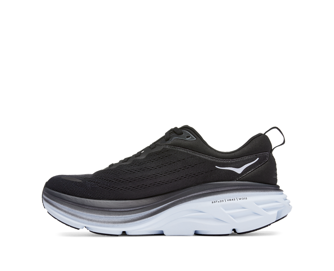 Hoka Bondi 8 Extra Wide para hombre, negro y blanco (1127955-BWHT) 