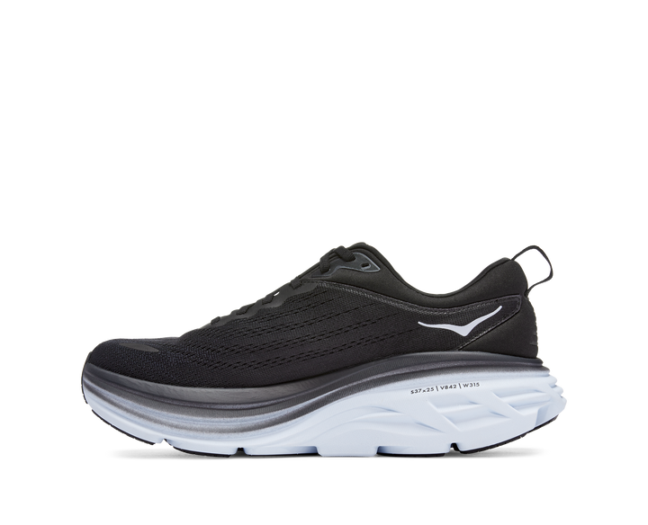 Hoka Bondi 8 Extra Wide para hombre, negro y blanco (1127955-BWHT) 