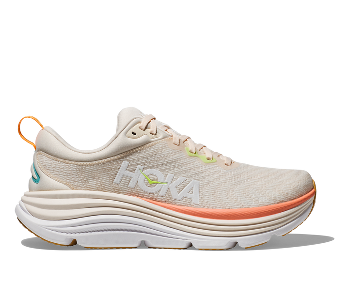 Zapatillas de deporte anchas Hoka Gaviota 5 para mujer, color vainilla y ponche de huevo (1134270-VLG) 