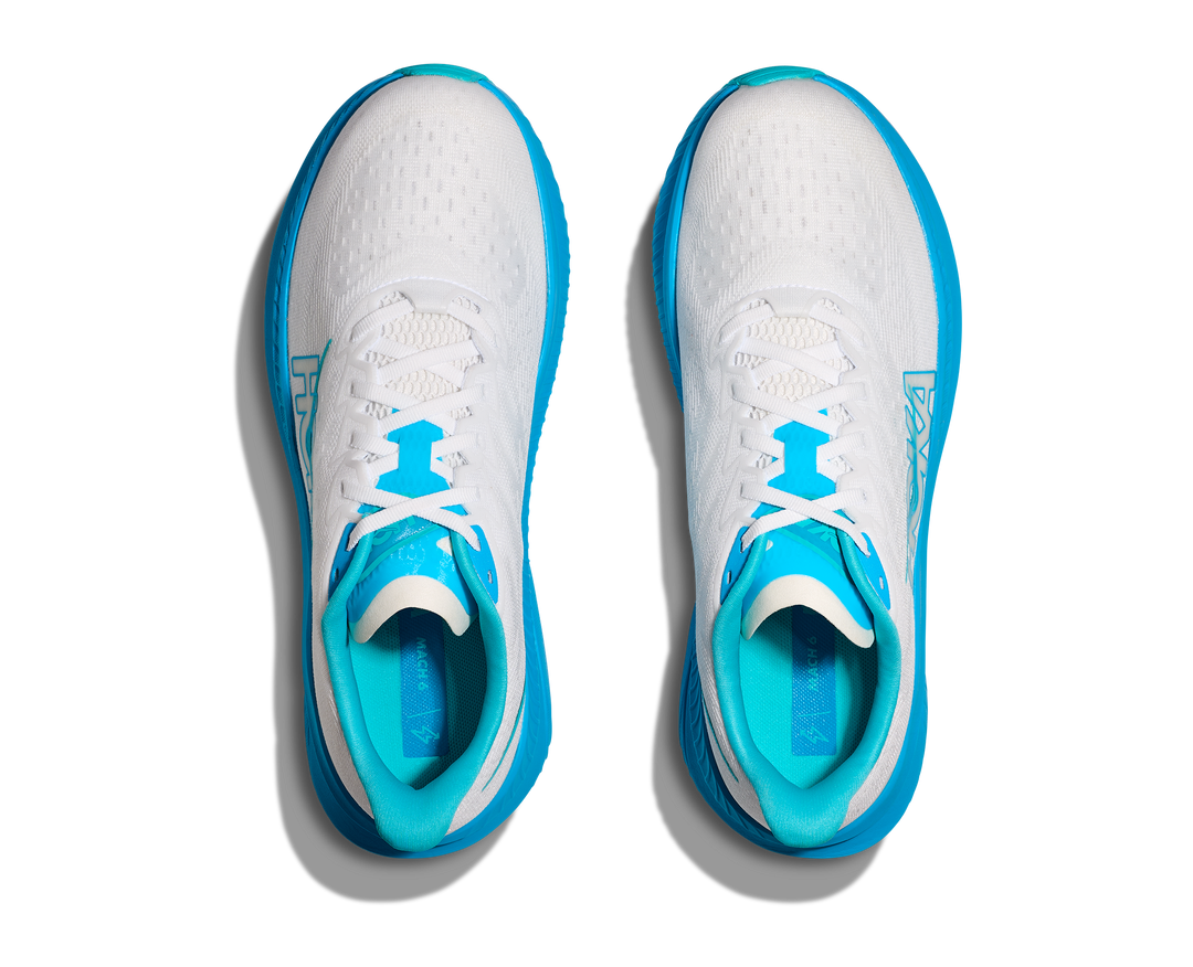 HOKA Men's Mach 6 - WHITE / SKYWARD BLUE