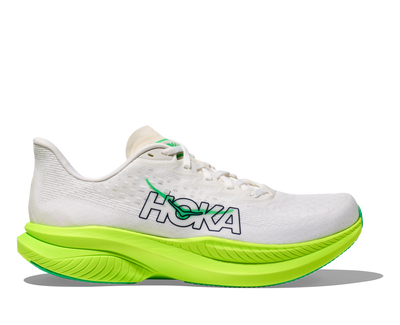 HOKA Men's Mach 6 - WHITE / NEON LIME