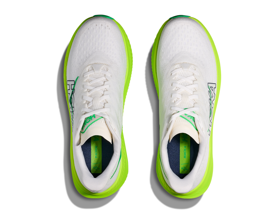 HOKA Men's Mach 6 - WHITE / NEON LIME