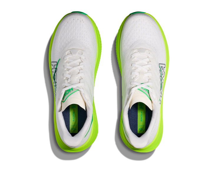 HOKA Men's Mach 6 - WHITE / NEON LIME
