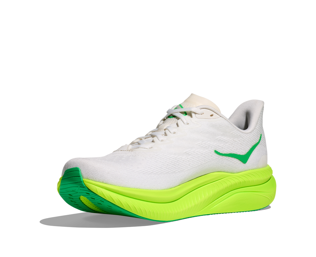 HOKA Men's Mach 6 - WHITE / NEON LIME