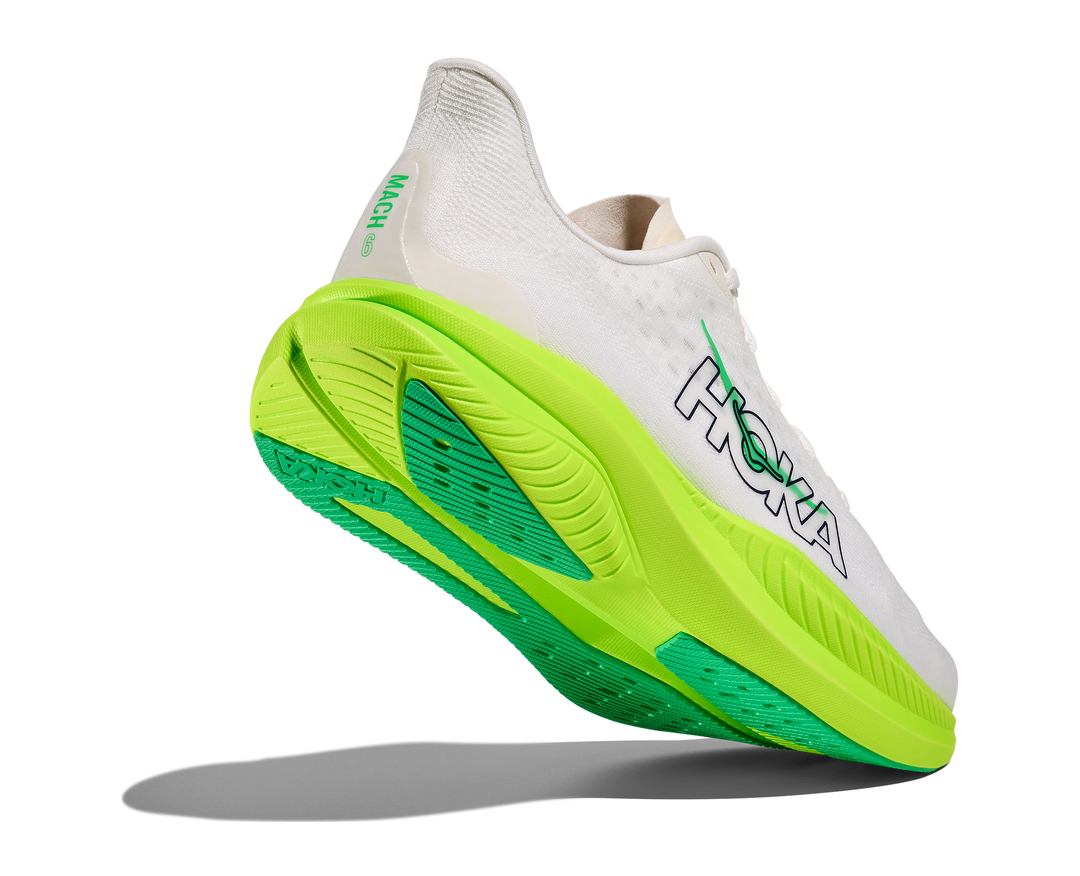 HOKA Men's Mach 6 - WHITE / NEON LIME