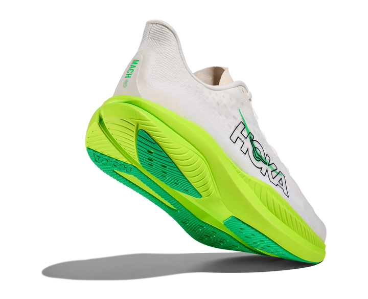 HOKA Men's Mach 6 - WHITE / NEON LIME