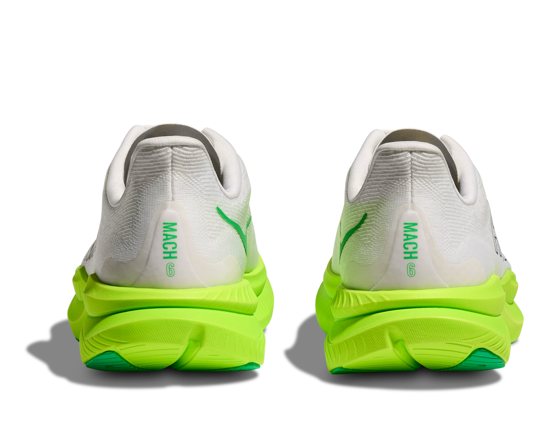 HOKA Men's Mach 6 - WHITE / NEON LIME