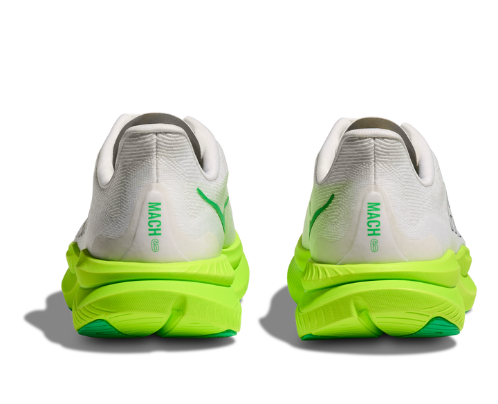 HOKA Men's Mach 6 - WHITE / NEON LIME