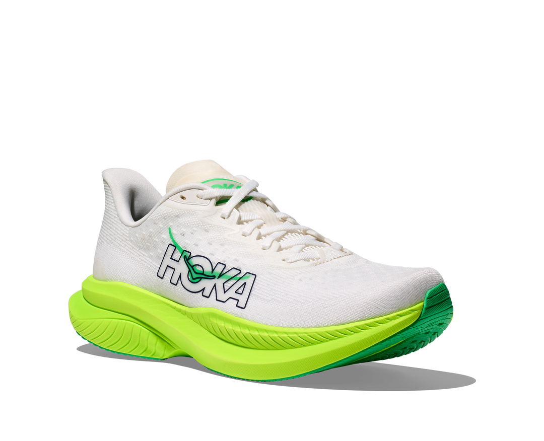 HOKA Men's Mach 6 - WHITE / NEON LIME