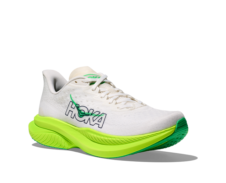 HOKA Men's Mach 6 - WHITE / NEON LIME