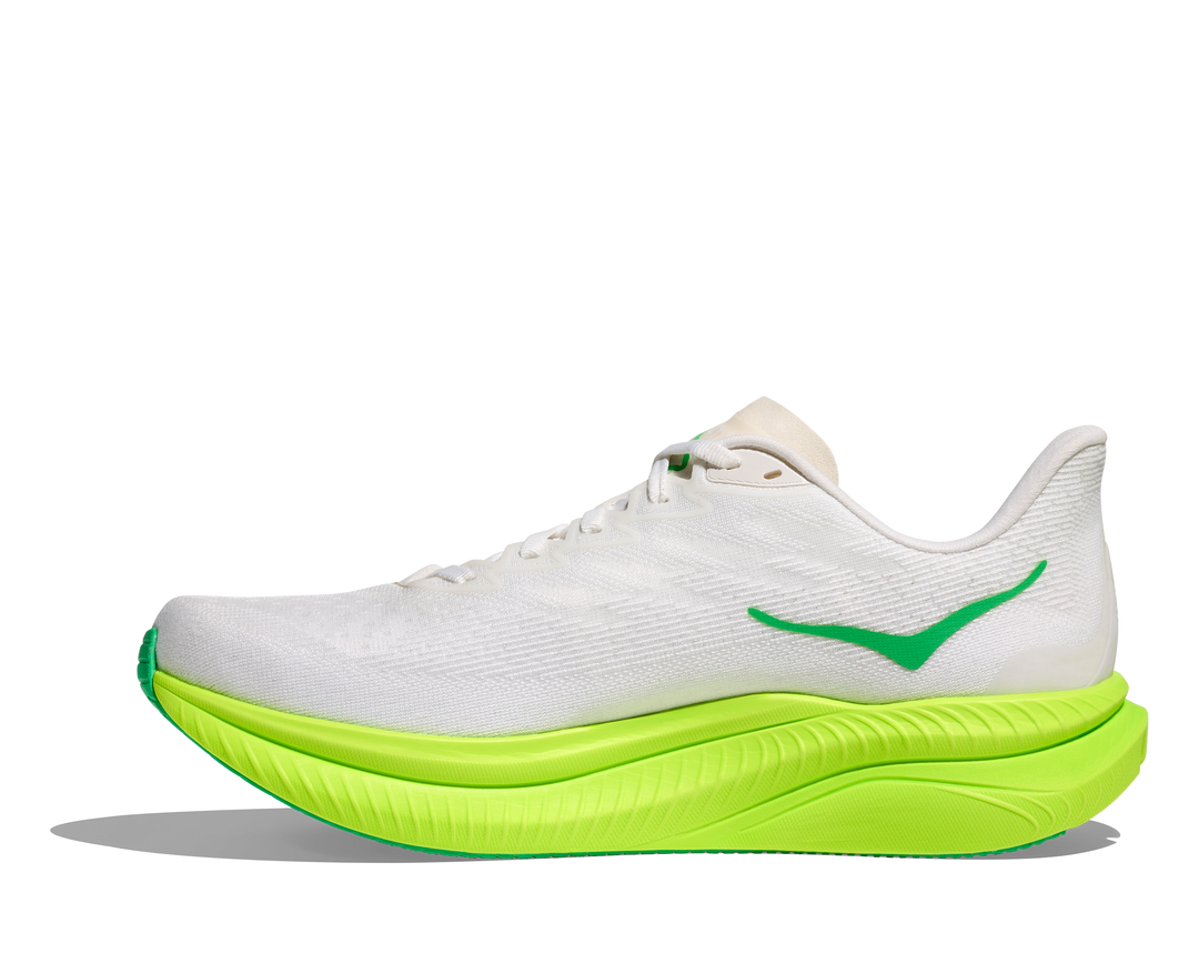 HOKA Men's Mach 6 - WHITE / NEON LIME