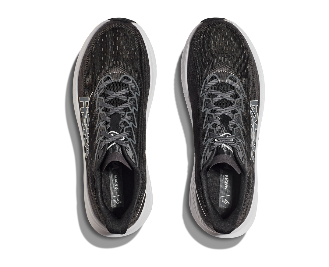 HOKA Women's Mach 6 - BLACK / WHITE
