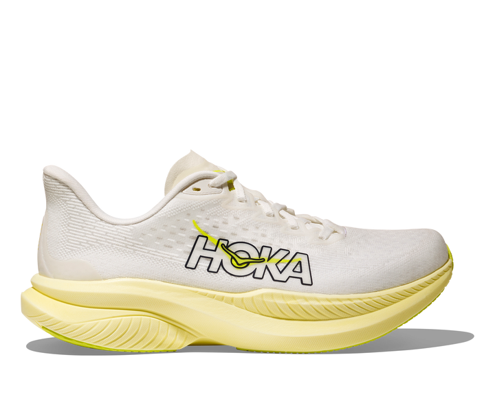 HOKA Women's Mach 6 - WHITE / NEON HOKA CITRUS