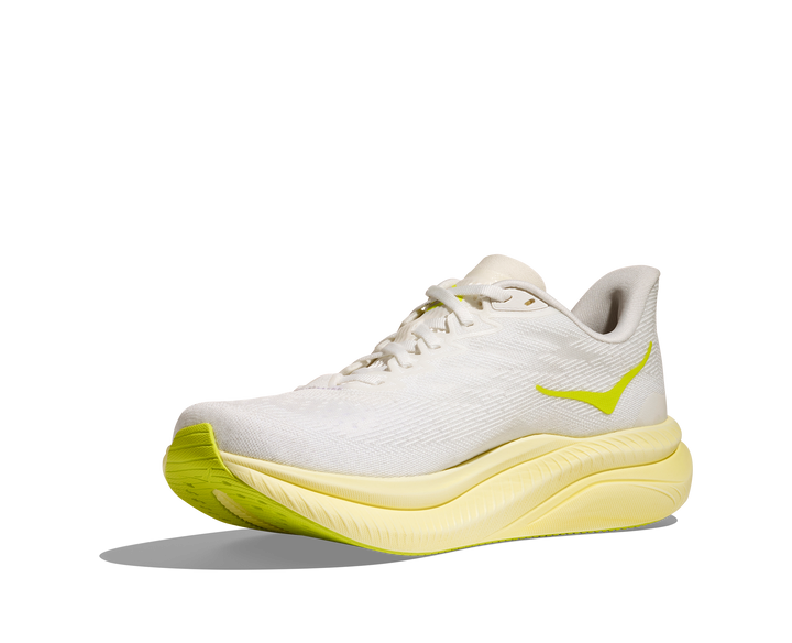 HOKA Women's Mach 6 - WHITE / NEON HOKA CITRUS