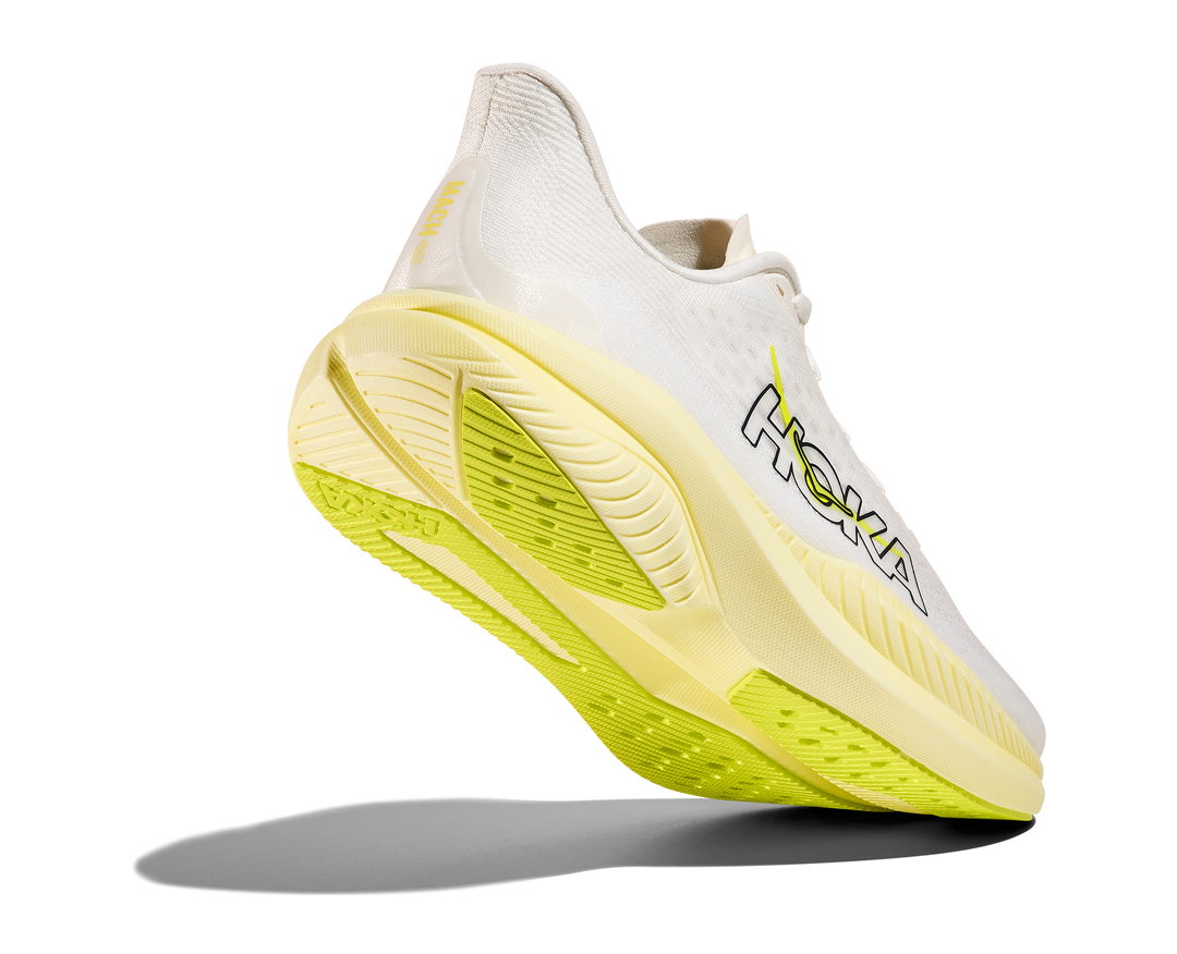 HOKA Women's Mach 6 - WHITE / NEON HOKA CITRUS