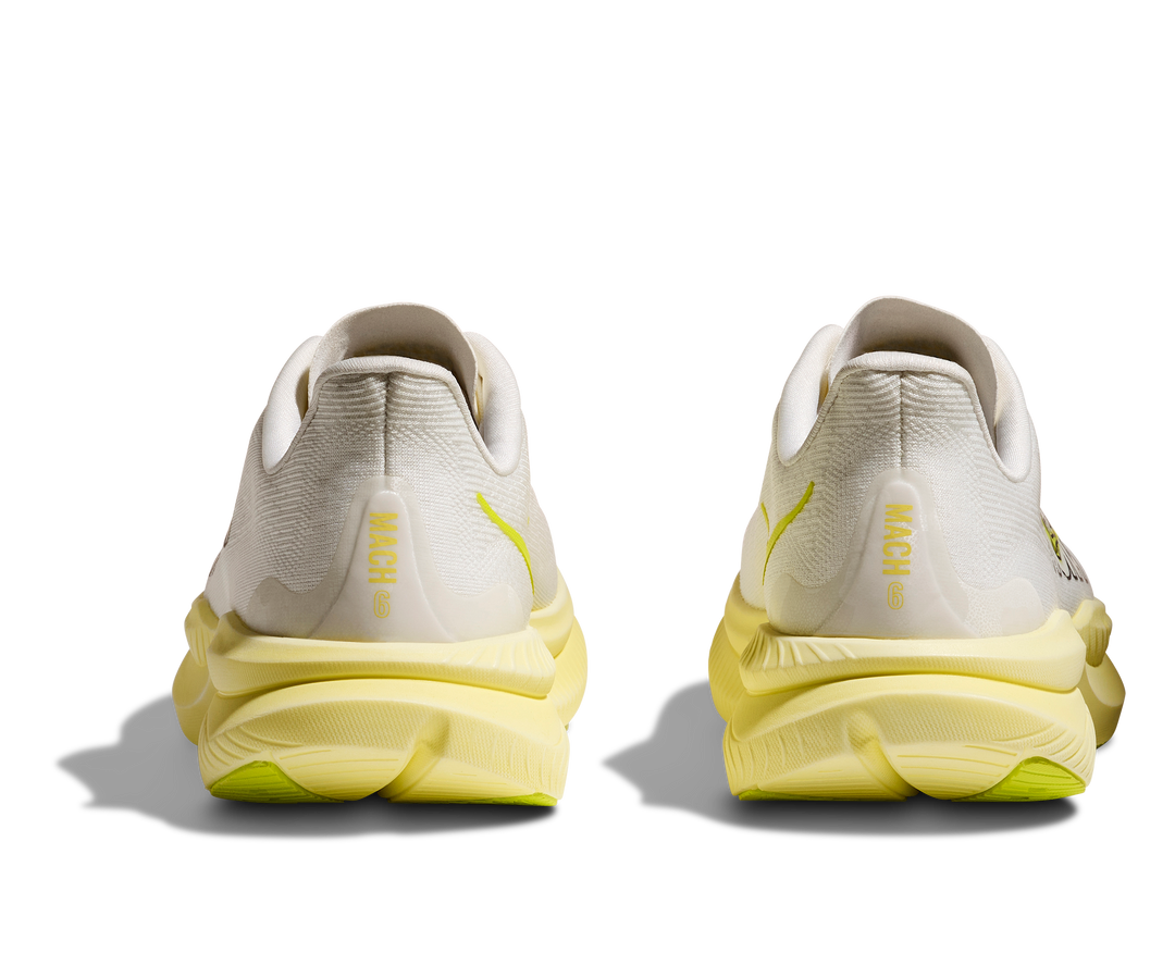 HOKA Women's Mach 6 - WHITE / NEON HOKA CITRUS