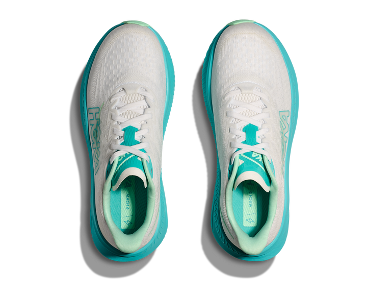 HOKA Women's Mach 6 - WHITE / CIELO BLUE