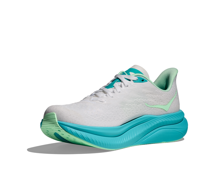 HOKA Women's Mach 6 - WHITE / CIELO BLUE