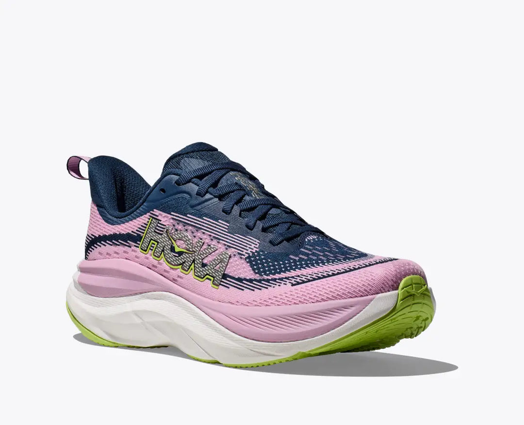 Zapatillas Hoka Skyflow para mujer, color medianoche y rosa crepúsculo (1155113-MTW)