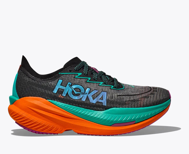 Mens Hoka Mach X 2- Black/Electric Aqua (1155119-BCQ)