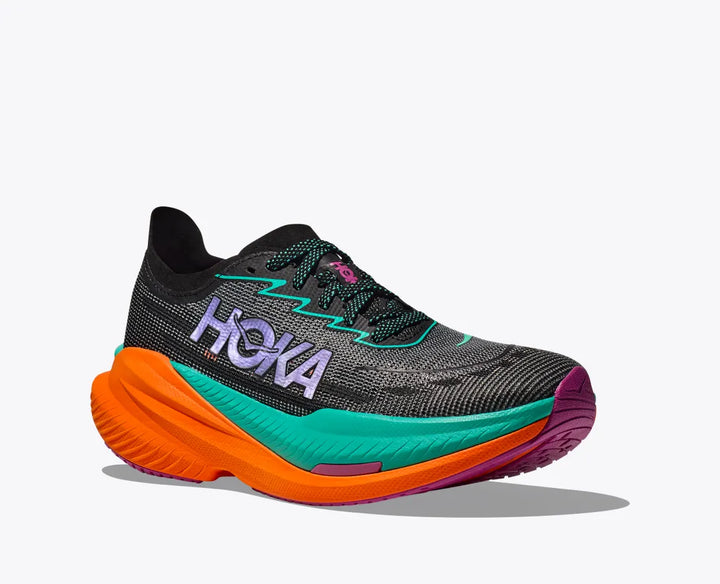 Mens Hoka Mach X 2- Black/Electric Aqua (1155119-BCQ)