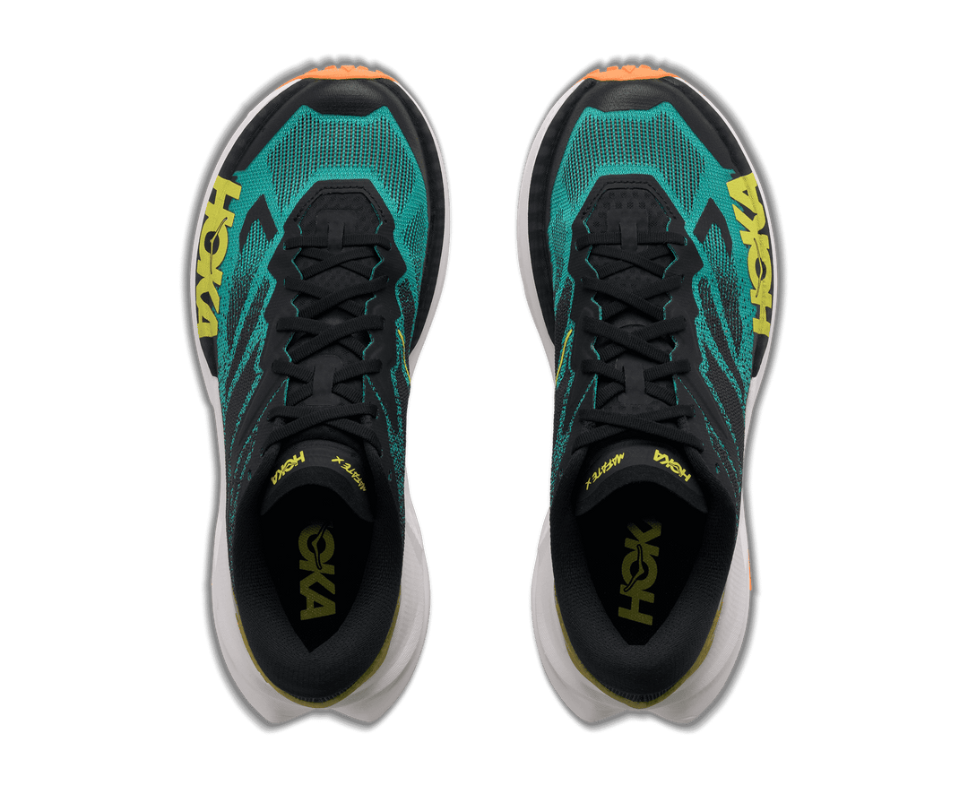 HOKA Men's Mafate X - BLACK / ELECTRIC AQUA