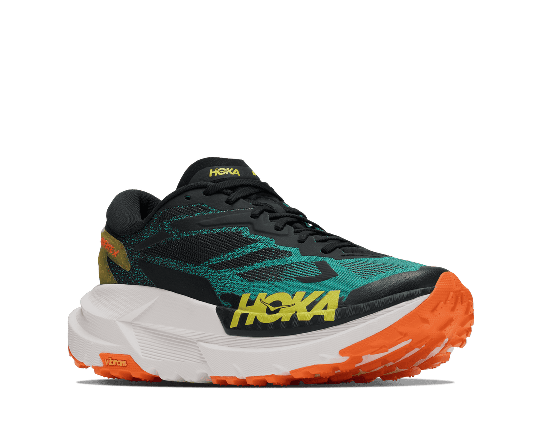 HOKA Men's Mafate X - BLACK / ELECTRIC AQUA