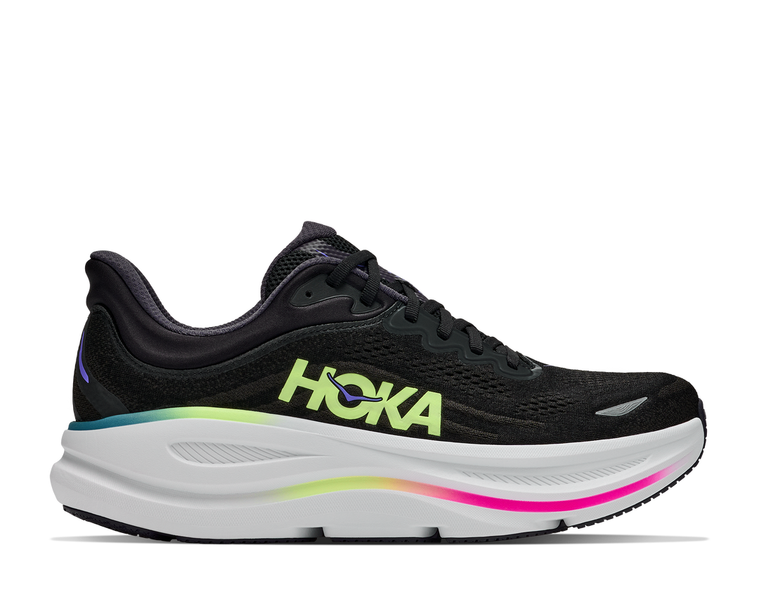 HOKA Men's Bondi 9 - BLACK / NEON YUZU