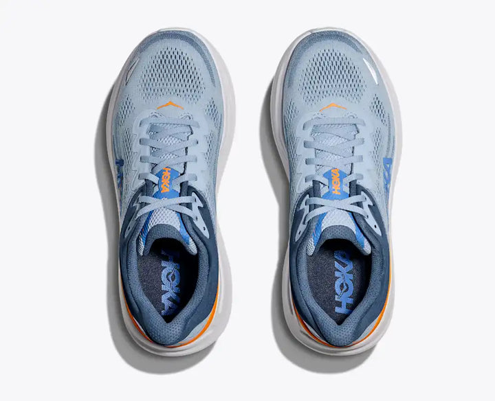 HOKA Bondi 9 para hombre - LLOVIZNA/AGUARDIANTE (Extra ancha)