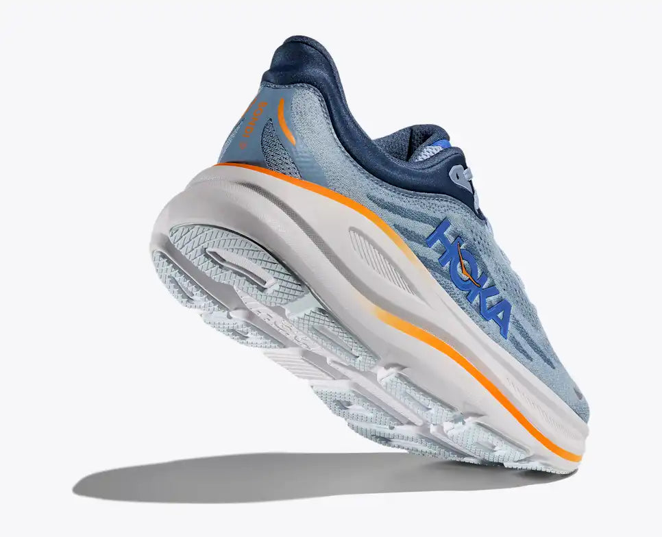 HOKA Bondi 9 para hombre - LLOVIZNA/AGUARDIANTE (Extra ancha)