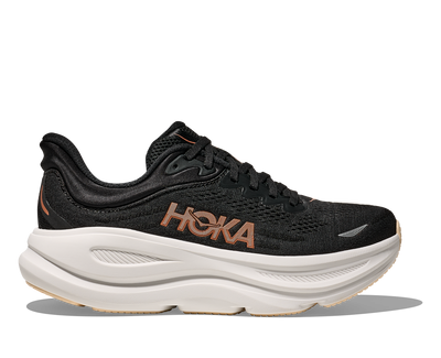 HOKA Bondi 9 para mujer - NEGRO/ORO ROSA 