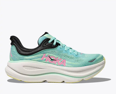 HOKA Bondi 9 para mujer - Azul brillante / Fluorito menta (Ancho)