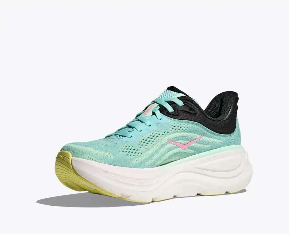 HOKA Bondi 9 para mujer - Azul brillante / Fluorito menta (Ancho)