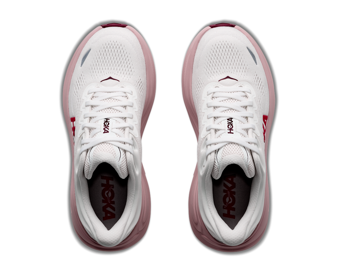 HOKA Women's Bondi 9 - WHITE / PINK OPAL