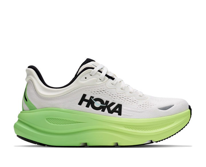 HOKA Women's Bondi 9 - WHITE / TART APPLE