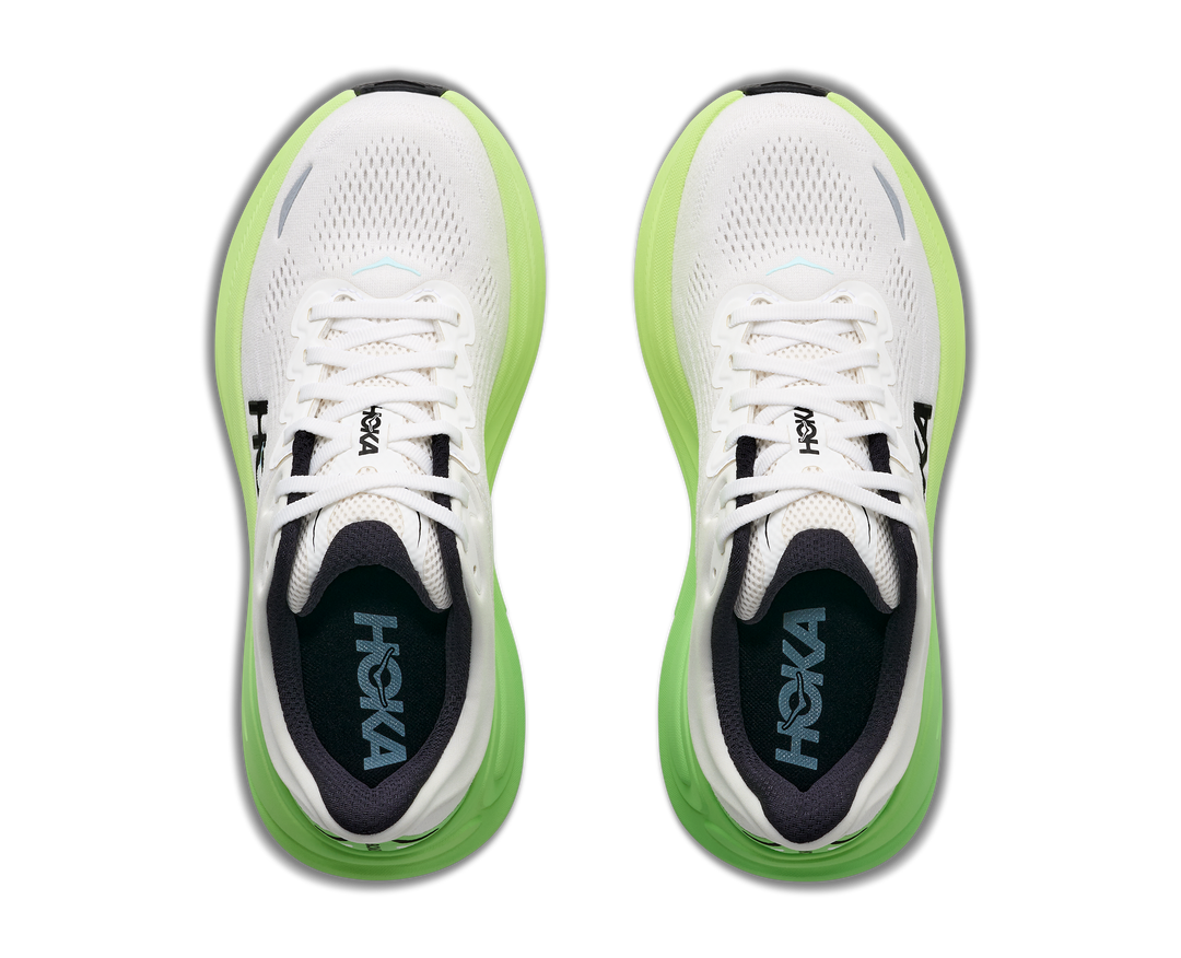 HOKA Women's Bondi 9 - WHITE / TART APPLE