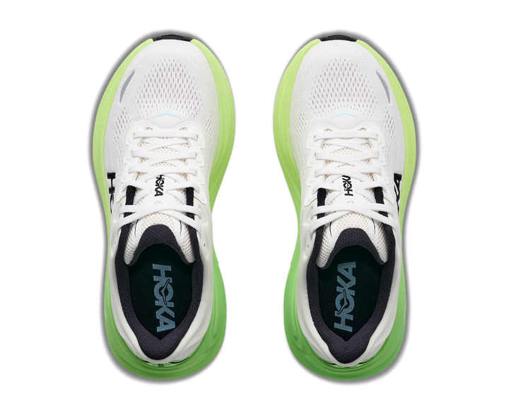 HOKA Women's Bondi 9 - WHITE / TART APPLE