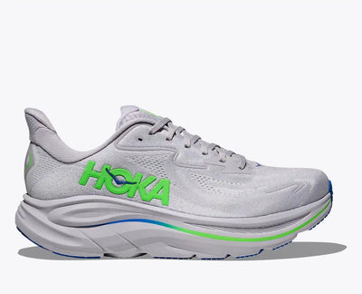 HOKA Men's Clifton 10 - ASH GREY / NEON GREEN
