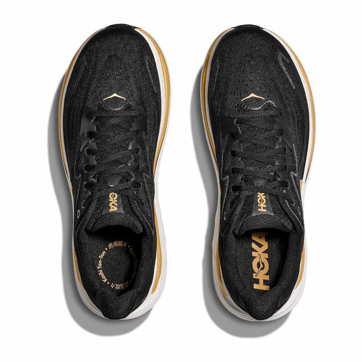 HOKA Bondi 9 para hombre - NEGRO CARBONO / ORO AMARILLO (Ancho)