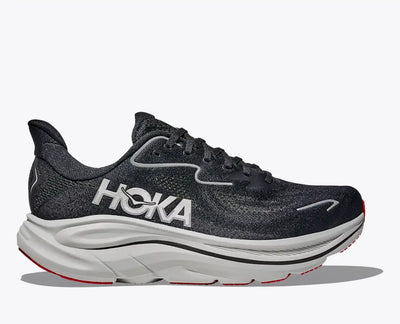 HOKA Clifton 10 para hombre - NEGRO/PLATA (Ancho)