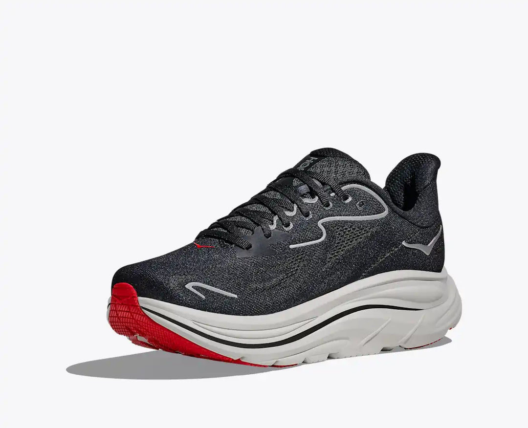 HOKA Men's Clifton 10 - BLACK / SILVER (Wide)