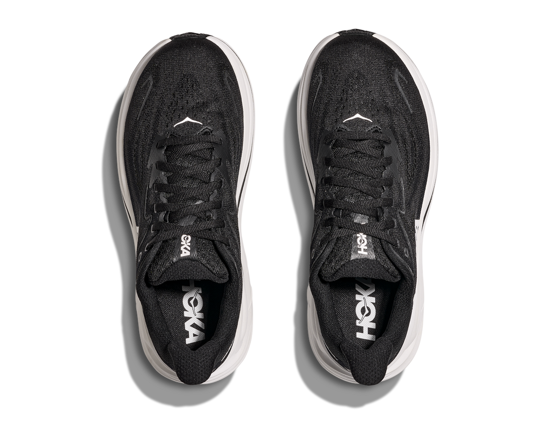HOKA Men's Clifton 10 - BLACK / WHITE (Wide)
