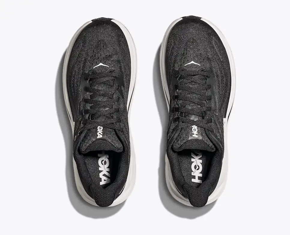 HOKA Men's Clifton 10 - BLACK / WHITE (Extra Wide)