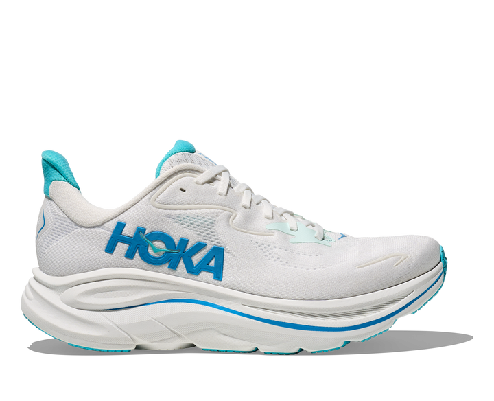 HOKA Men's Clifton 10 - WHITE / SKYWARD BLUE (Wide)
