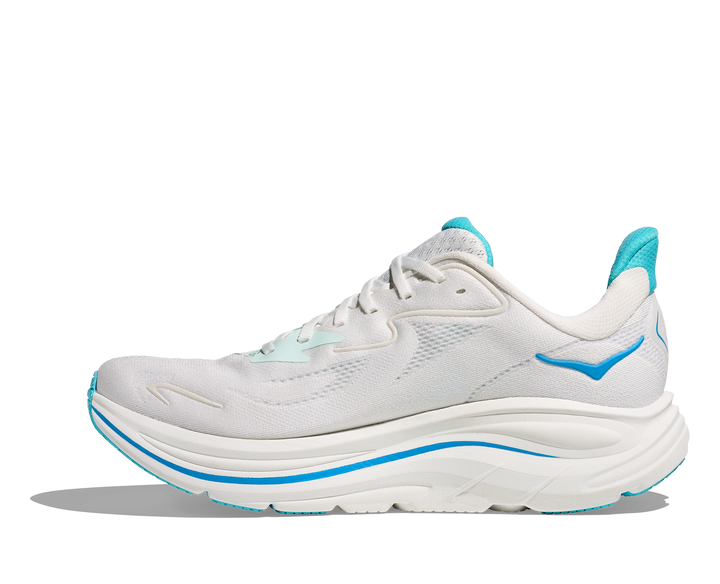 HOKA Men's Clifton 10 - WHITE / SKYWARD BLUE (Wide)