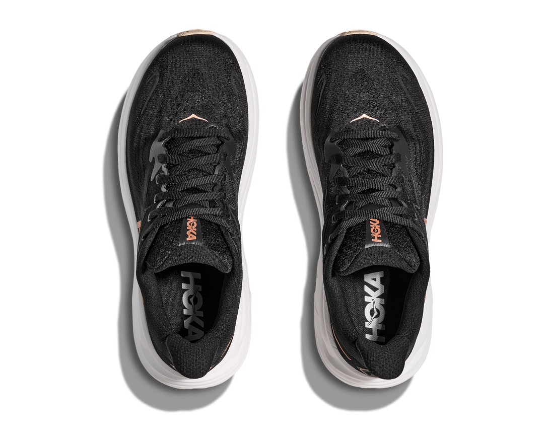 HOKA Women's Clifton 10 - BLACK / ROSE GOLD